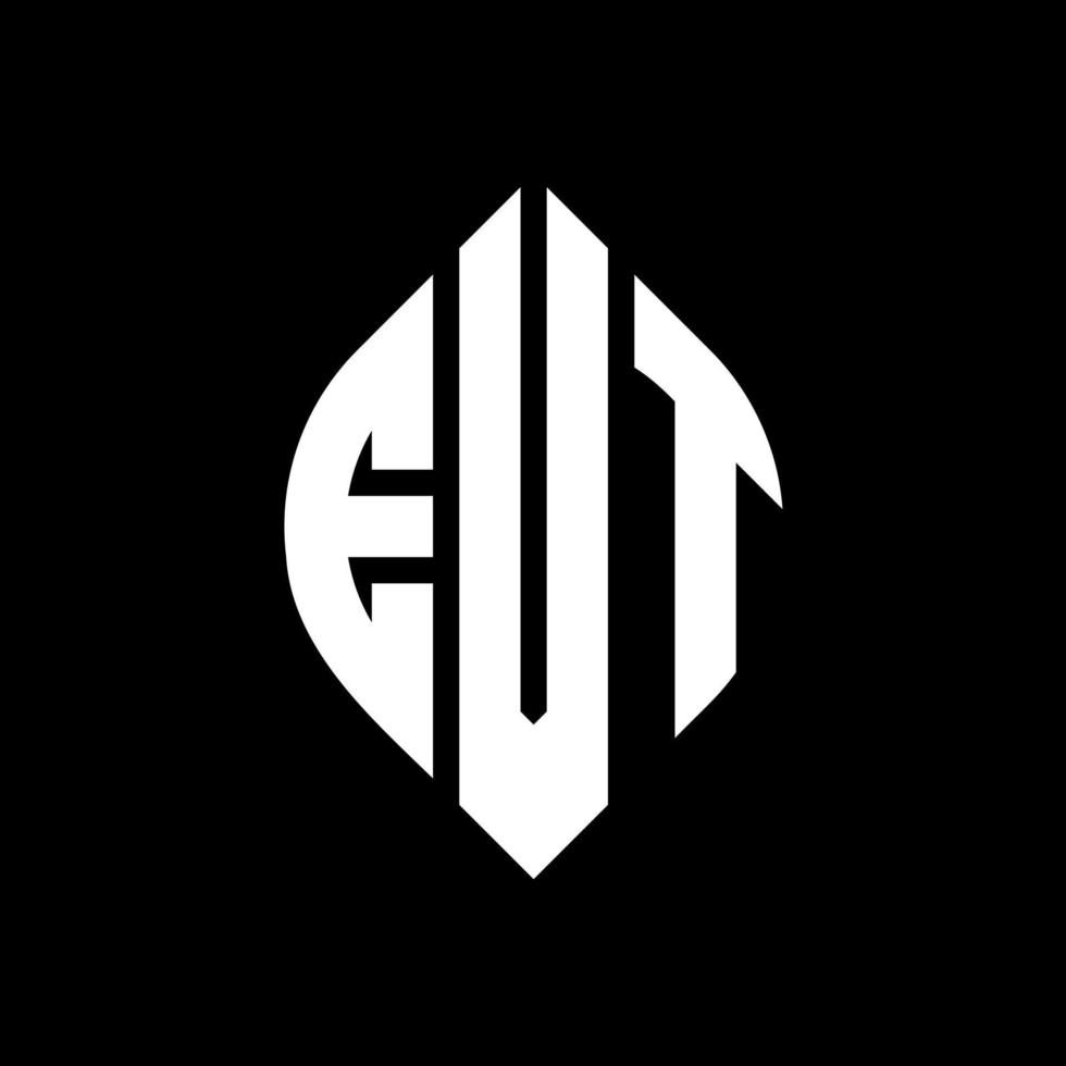 evt cirkel letter logo ontwerp met cirkel en ellipsvorm. evt ellipsletters met typografische stijl. de drie initialen vormen een cirkellogo. evt cirkel embleem abstracte monogram brief mark vector. vector