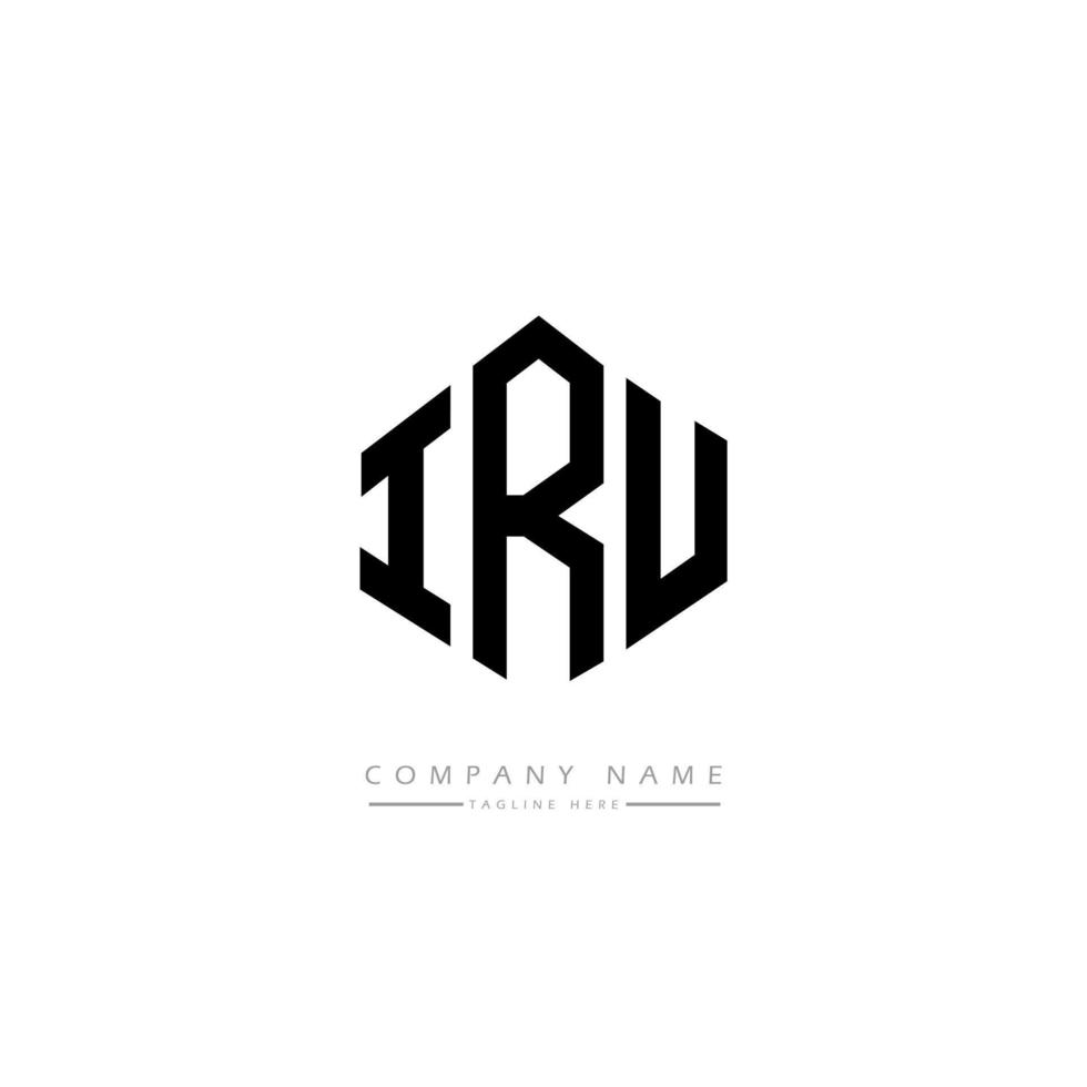 iru letter logo-ontwerp met veelhoekvorm. iru veelhoek en kubusvorm logo-ontwerp. iru zeshoek vector logo sjabloon witte en zwarte kleuren. iru-monogram, bedrijfs- en onroerendgoedlogo.