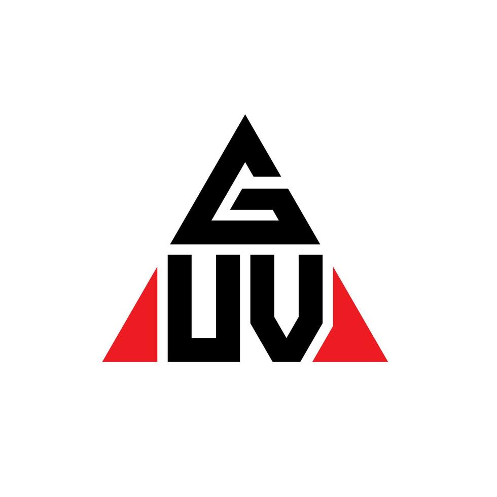 Guv driehoek brief logo ontwerp met driehoekige vorm. Guv driehoek logo ontwerp monogram. guv driehoek vector logo sjabloon met rode kleur. guv driehoekig logo eenvoudig, elegant en luxueus logo.