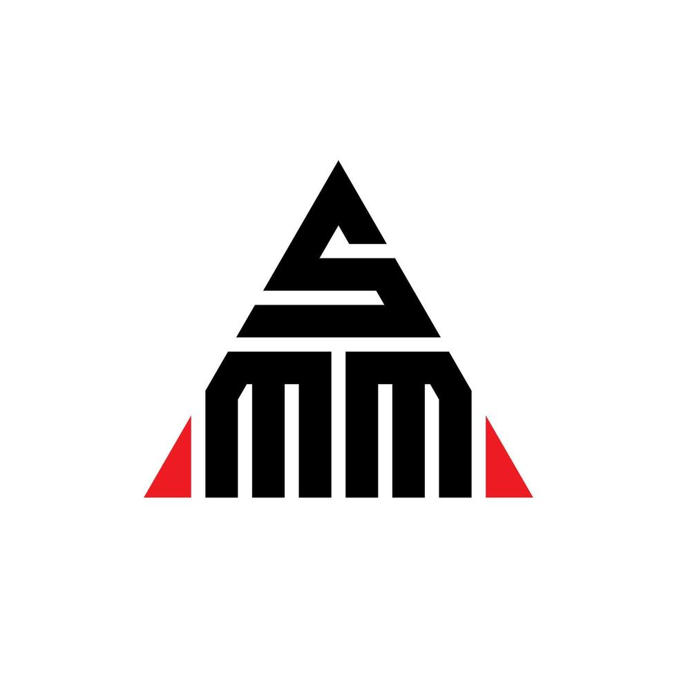 smm driehoek letter logo ontwerp met driehoekige vorm. smm driehoek logo ontwerp monogram. smm driehoek vector logo sjabloon met rode kleur. smm driehoekig logo eenvoudig, elegant en luxueus logo.