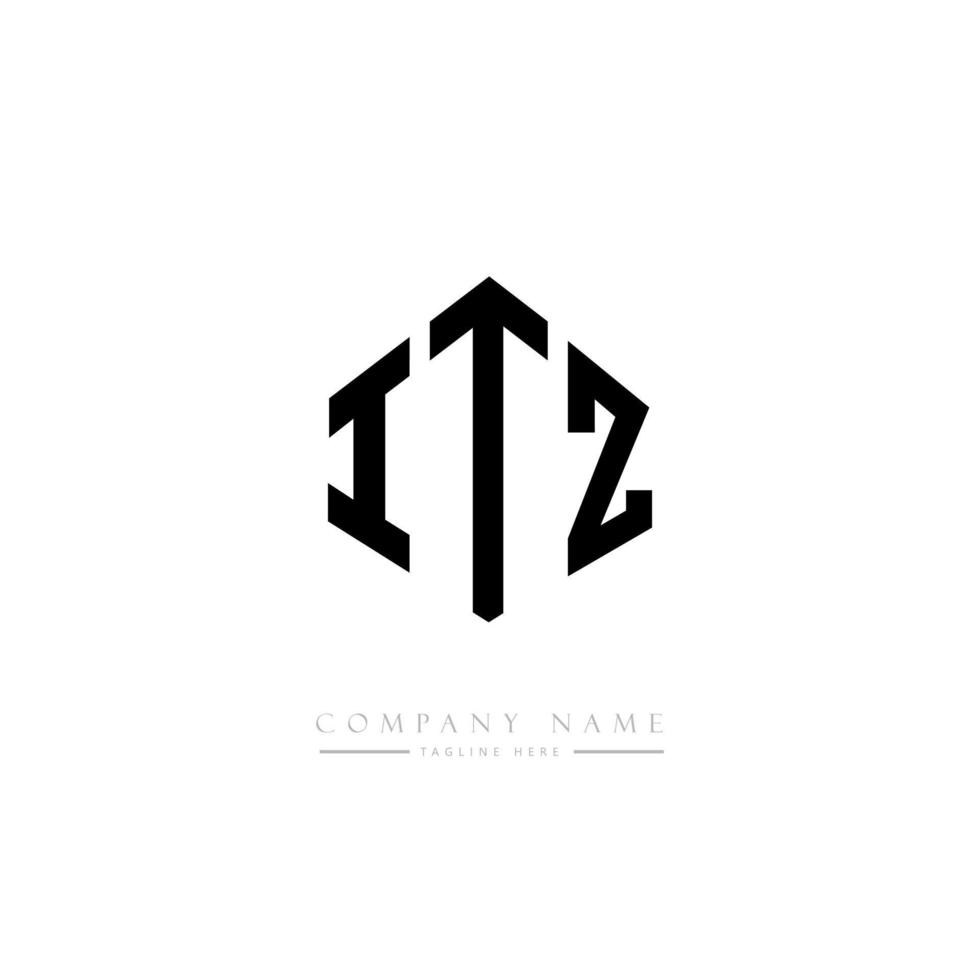 itz-letterlogo-ontwerp met veelhoekvorm. itz veelhoek en kubusvorm logo-ontwerp. itz zeshoek vector logo sjabloon witte en zwarte kleuren. itz-monogram, bedrijfs- en onroerendgoedlogo.