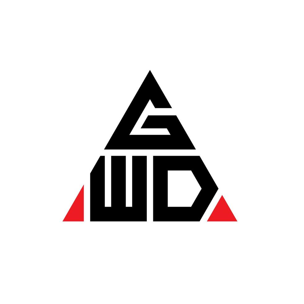 gwd driehoek brief logo ontwerp met driehoekige vorm. gwd driehoek logo ontwerp monogram. gwd driehoek vector logo sjabloon met rode kleur. gwd driehoekig logo eenvoudig, elegant en luxueus logo.