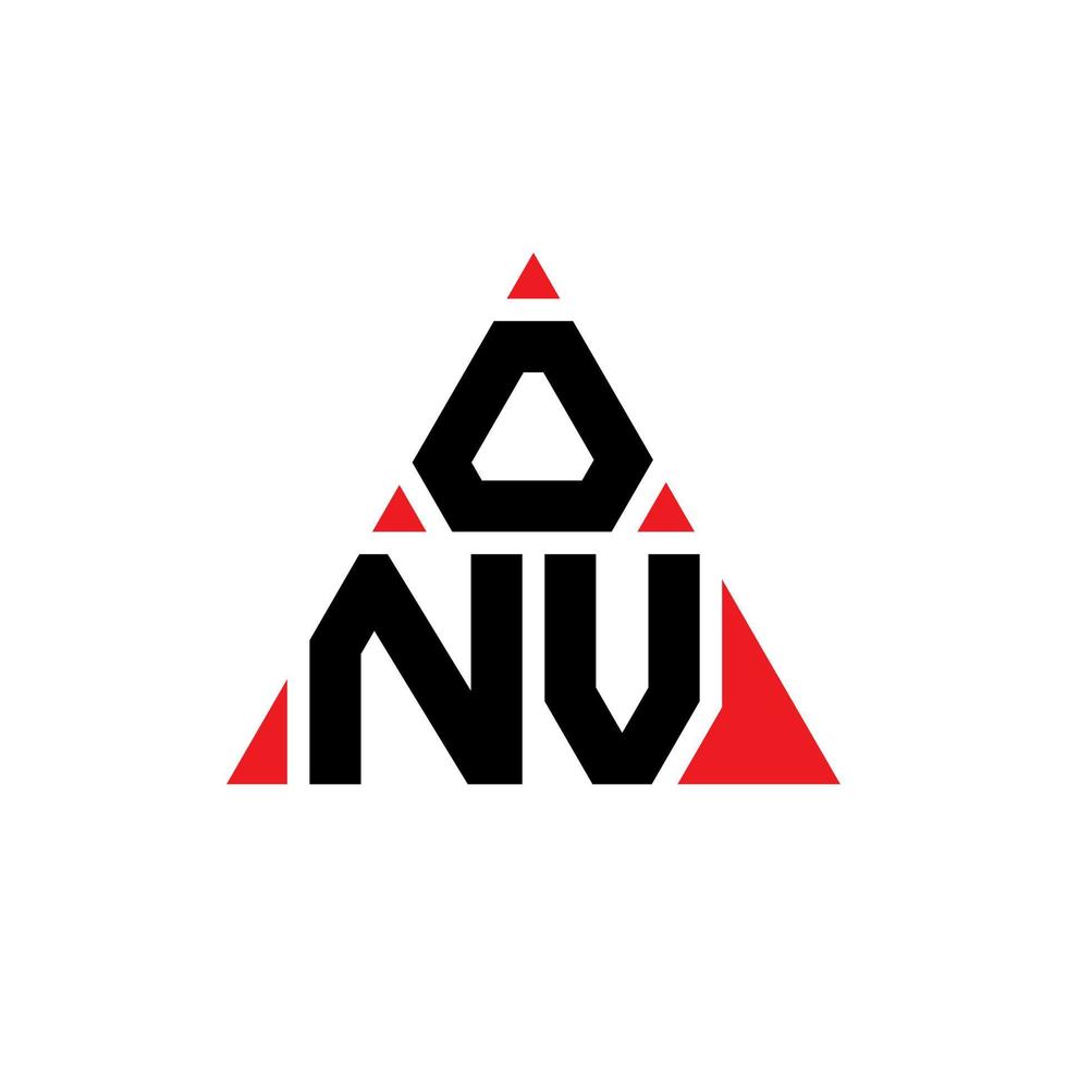 onv driehoek brief logo ontwerp met driehoekige vorm. onv driehoek logo ontwerp monogram. onv driehoek vector logo sjabloon met rode kleur. onv driehoekig logo eenvoudig, elegant en luxueus logo.