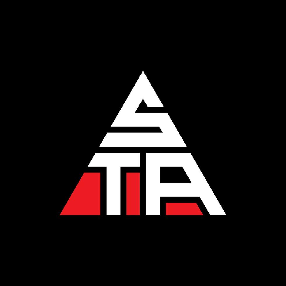 sta driehoek brief logo ontwerp met driehoekige vorm. sta driehoek logo ontwerp monogram. sta driehoek vector logo sjabloon met rode kleur. sta driehoekig logo eenvoudig, elegant en luxueus logo.