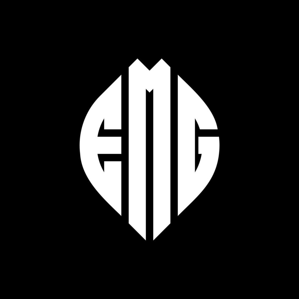 emg cirkel letter logo ontwerp met cirkel en ellipsvorm. emg ellipsletters met typografische stijl. de drie initialen vormen een cirkellogo. emg cirkel embleem abstracte monogram brief mark vector. vector