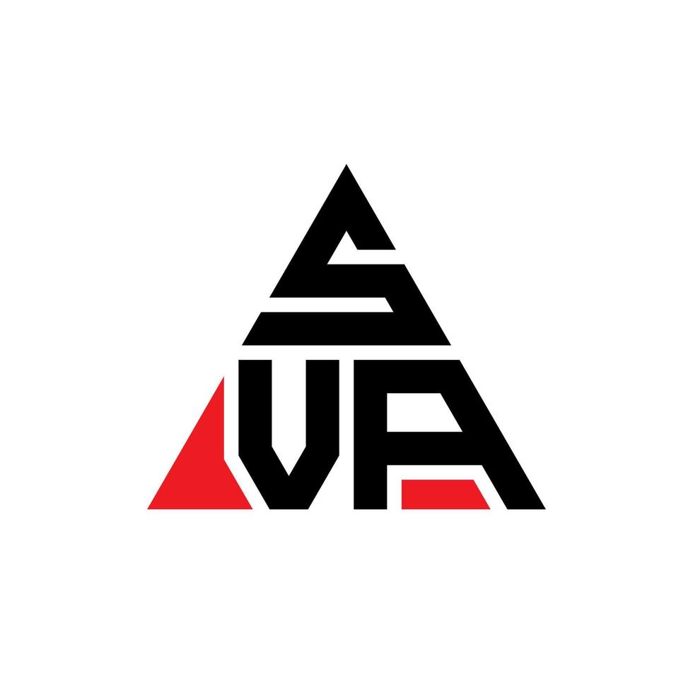 sva driehoek brief logo ontwerp met driehoekige vorm. sva driehoek logo ontwerp monogram. sva driehoek vector logo sjabloon met rode kleur. sva driehoekig logo eenvoudig, elegant en luxueus logo.