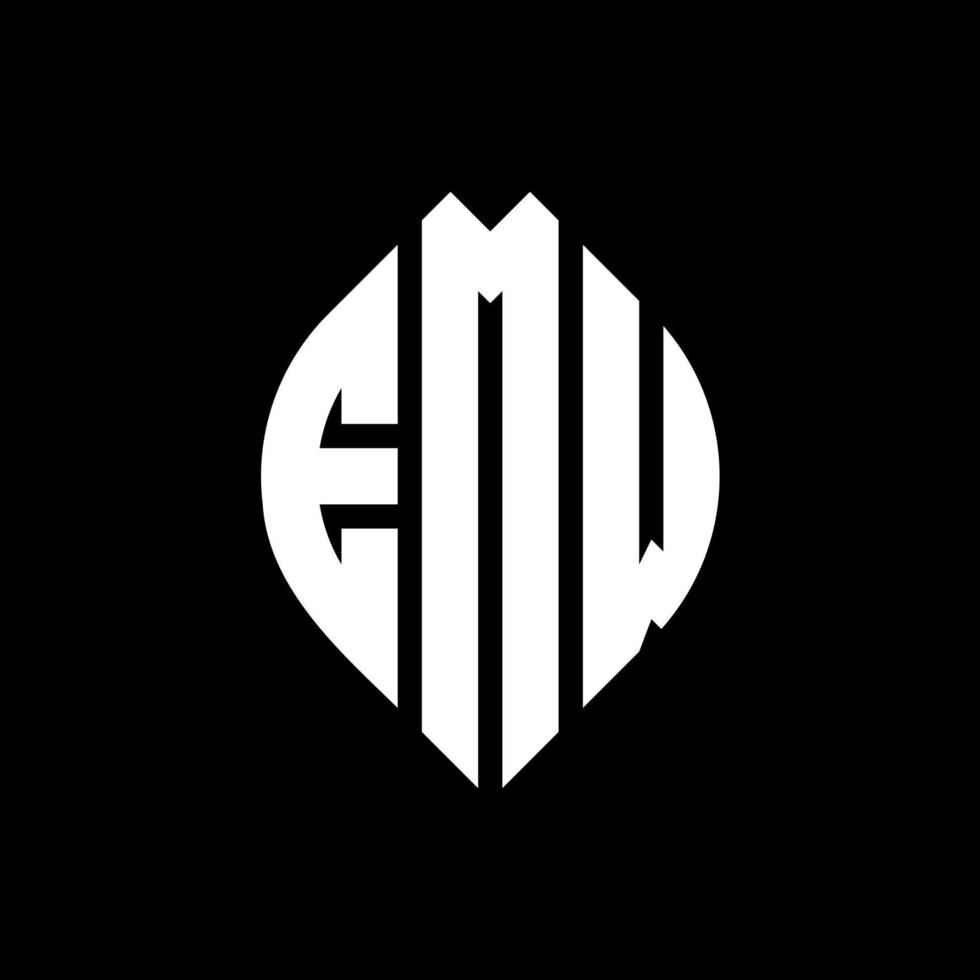 emw cirkel letter logo ontwerp met cirkel en ellipsvorm. emw ellipsletters met typografische stijl. de drie initialen vormen een cirkellogo. emw cirkel embleem abstracte monogram brief mark vector. vector