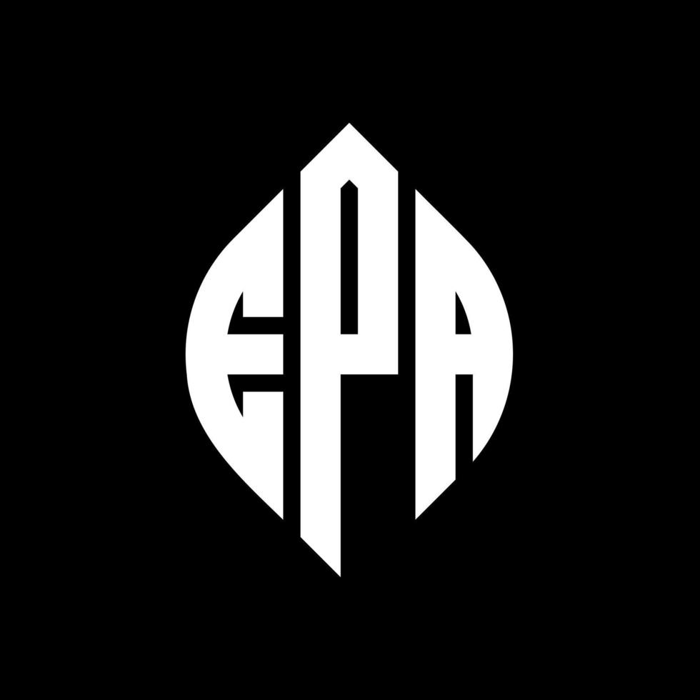 epa cirkel letter logo ontwerp met cirkel en ellipsvorm. epa-ellipsletters met typografische stijl. de drie initialen vormen een cirkellogo. epa cirkel embleem abstracte monogram brief mark vector. vector