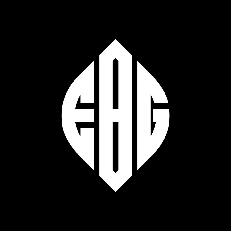 ebg cirkel letter logo ontwerp met cirkel en ellipsvorm. ebg ellipsletters met typografische stijl. de drie initialen vormen een cirkellogo. ebg cirkel embleem abstracte monogram brief mark vector. vector