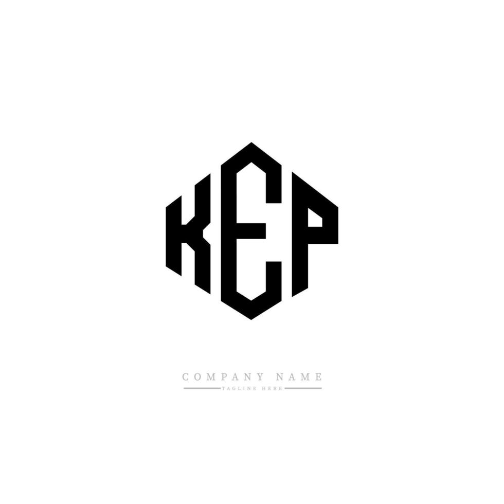 kep letter logo-ontwerp met veelhoekvorm. kep veelhoek en kubusvorm logo-ontwerp. kep zeshoek vector logo sjabloon witte en zwarte kleuren. kep-monogram, bedrijfs- en onroerendgoedlogo.