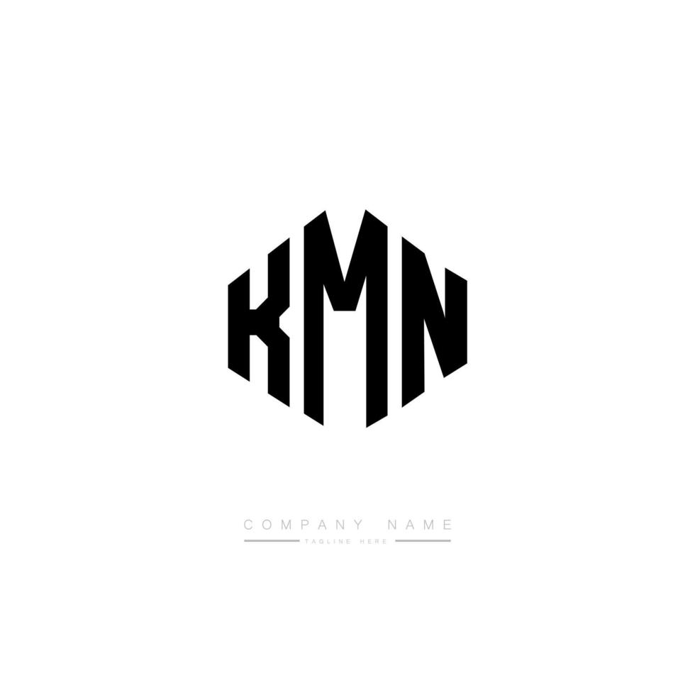 kmn-letterlogo-ontwerp met veelhoekvorm. kmn veelhoek en kubusvorm logo-ontwerp. kmn zeshoek vector logo sjabloon witte en zwarte kleuren. kmn-monogram, bedrijfs- en onroerendgoedlogo.