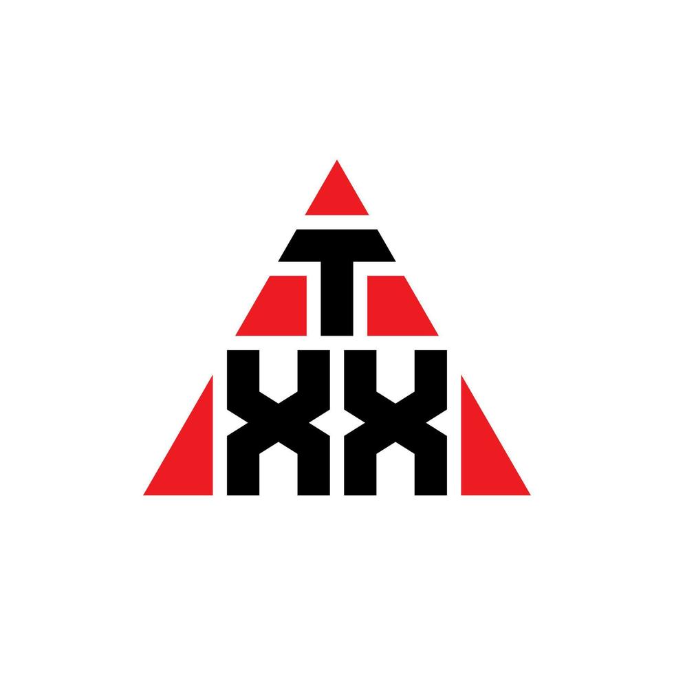 txx driehoek brief logo ontwerp met driehoekige vorm. txx driehoek logo ontwerp monogram. txx driehoek vector logo sjabloon met rode kleur. txx driehoekig logo eenvoudig, elegant en luxueus logo.