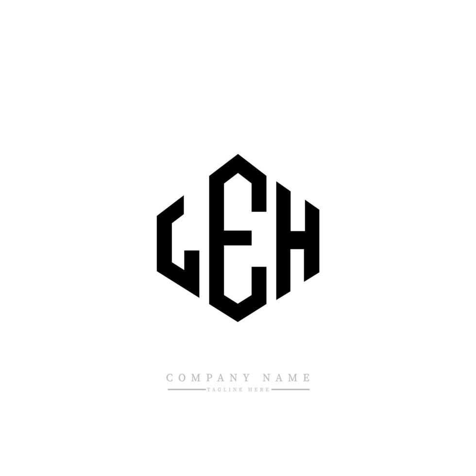 leh letter logo-ontwerp met veelhoekvorm. leh veelhoek en kubusvorm logo-ontwerp. leh zeshoek vector logo sjabloon witte en zwarte kleuren. leh monogram, business en onroerend goed logo.