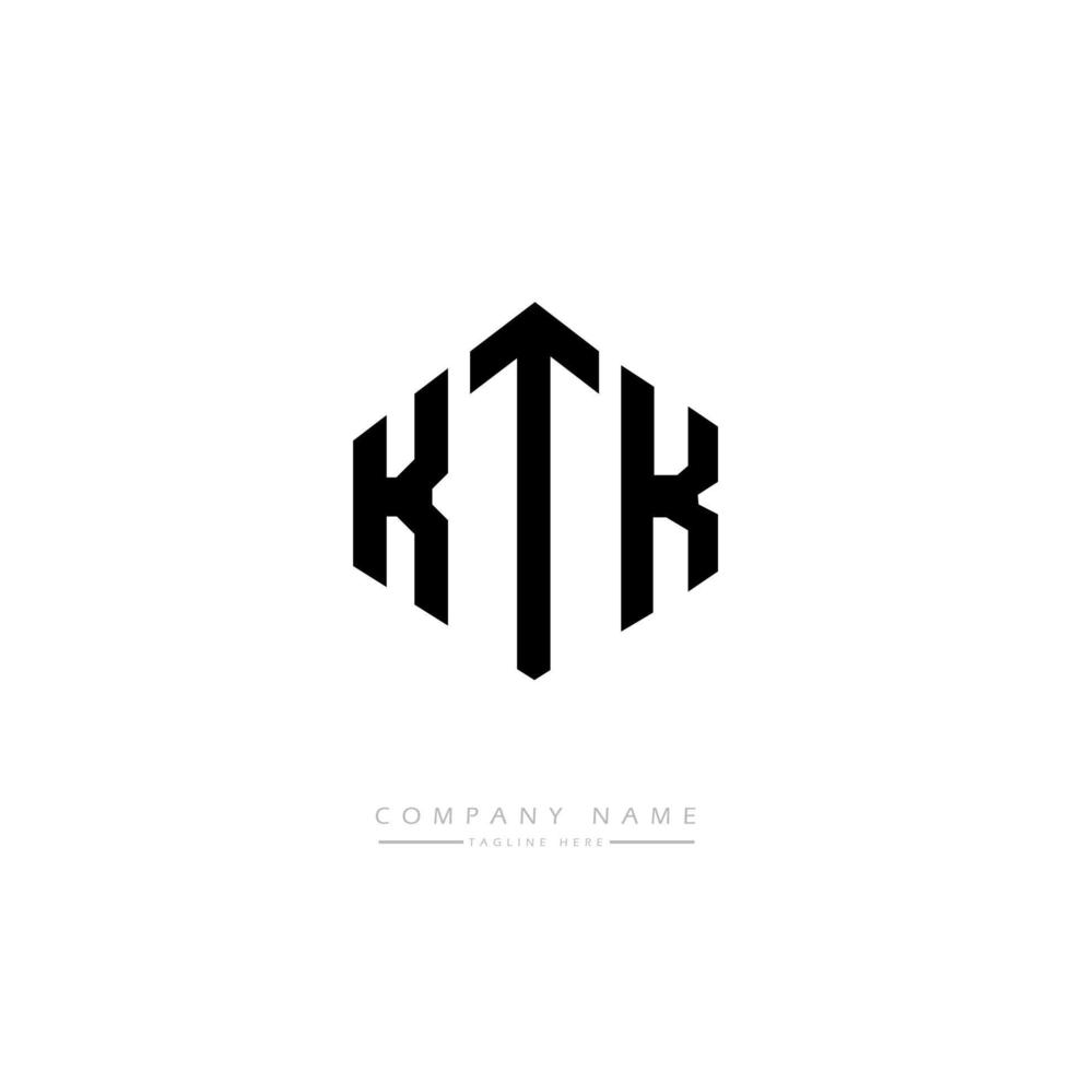 ktk letter logo-ontwerp met veelhoekvorm. ktk veelhoek en kubusvorm logo-ontwerp. ktk zeshoek vector logo sjabloon witte en zwarte kleuren. ktk-monogram, bedrijfs- en onroerendgoedlogo.