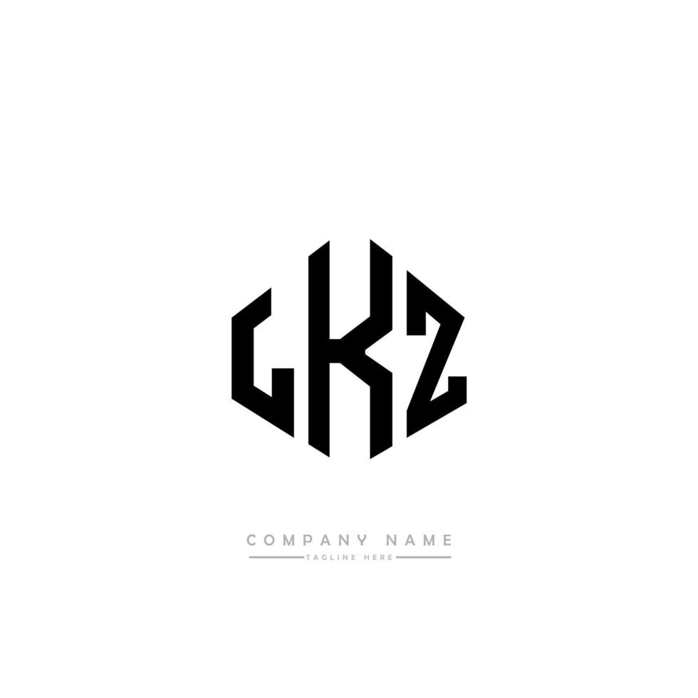 lkz letter logo-ontwerp met veelhoekvorm. lkz veelhoek en kubusvorm logo-ontwerp. lkz zeshoek vector logo sjabloon witte en zwarte kleuren. lkz monogram, business en onroerend goed logo.