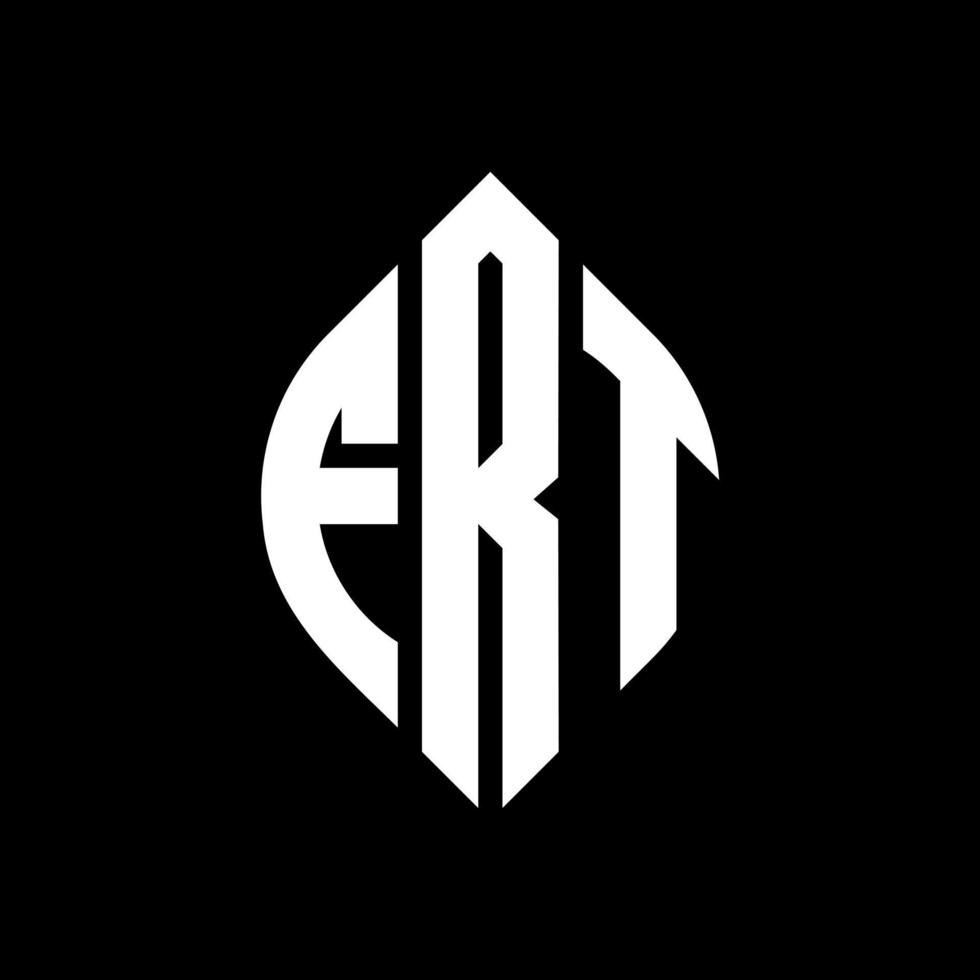 frt cirkel letter logo-ontwerp met cirkel en ellipsvorm. frt ellipsletters met typografische stijl. de drie initialen vormen een cirkellogo. frt cirkel embleem abstracte monogram brief mark vector. vector