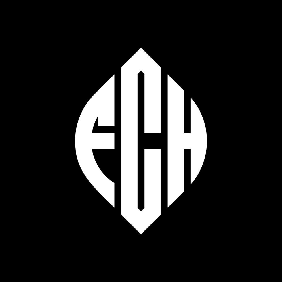 fch cirkel letter logo-ontwerp met cirkel en ellipsvorm. fch ellipsletters met typografische stijl. de drie initialen vormen een cirkellogo. fch cirkel embleem abstracte monogram brief mark vector. vector