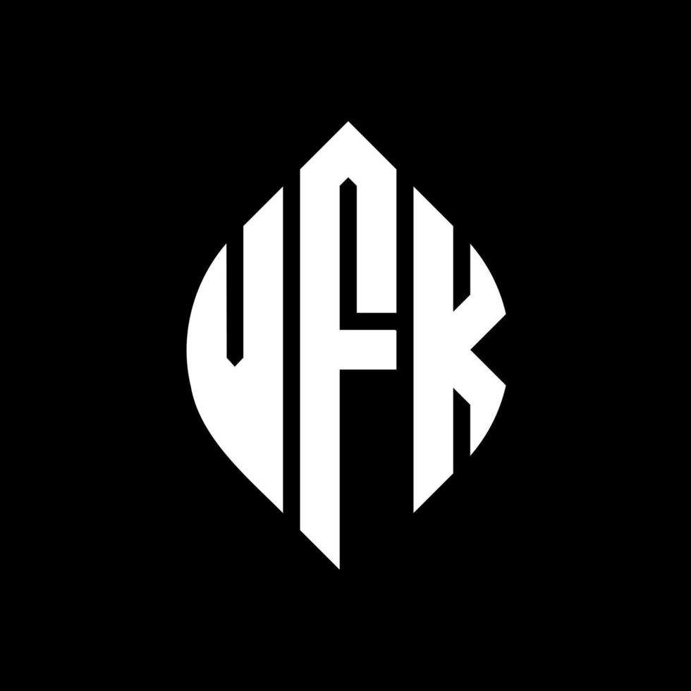 vfk cirkel letter logo ontwerp met cirkel en ellipsvorm. vfk ellipsletters met typografische stijl. de drie initialen vormen een cirkellogo. vfk cirkel embleem abstracte monogram brief mark vector. vector