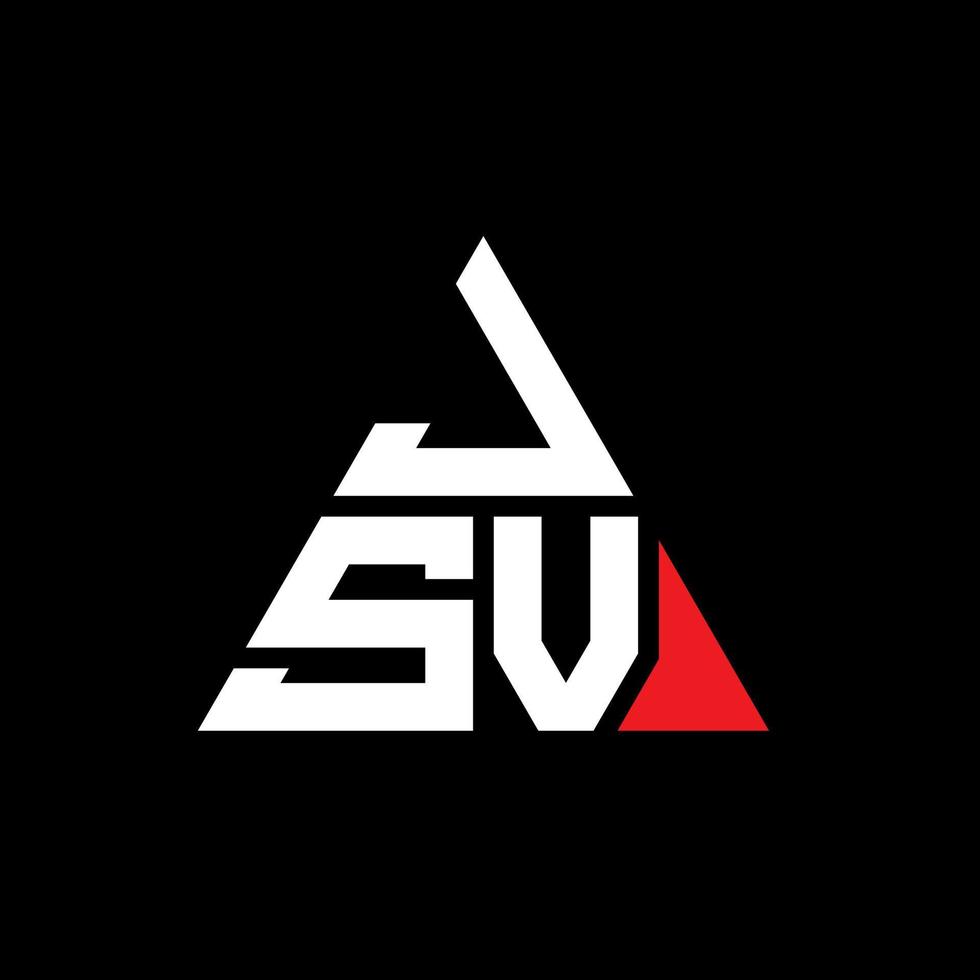 jsv driehoek brief logo ontwerp met driehoekige vorm. jsv driehoek logo ontwerp monogram. jsv driehoek vector logo sjabloon met rode kleur. jsv driehoekig logo eenvoudig, elegant en luxueus logo.