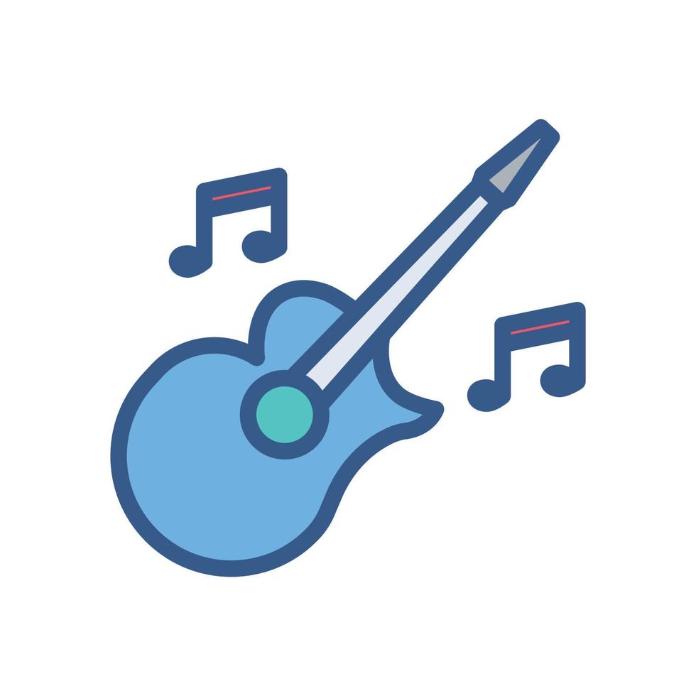 gitaar icoon met toon. pictogram met betrekking tot feest. lineaire kleur pictogramstijl. eenvoudig ontwerp bewerkbaar vector