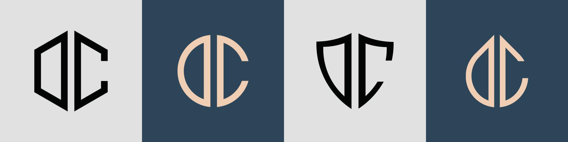creatieve eenvoudige beginletters dc logo-ontwerpen bundel. vector