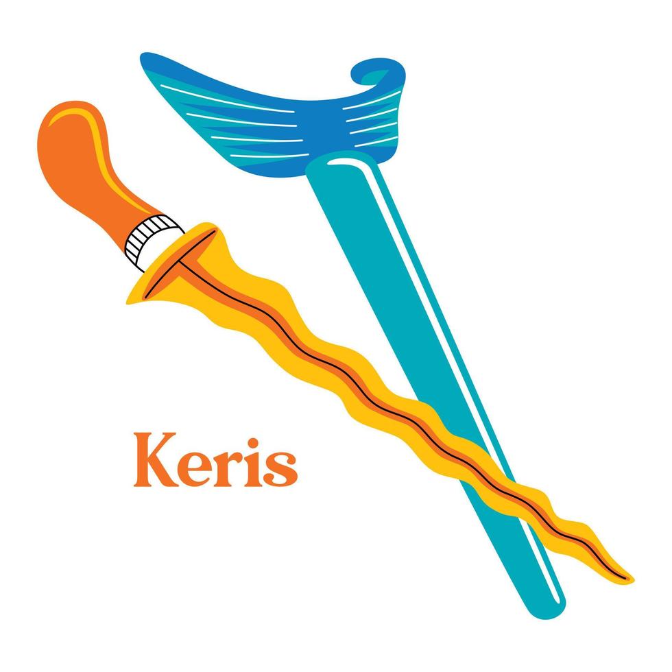 java keris in platte ontwerpstijl vector