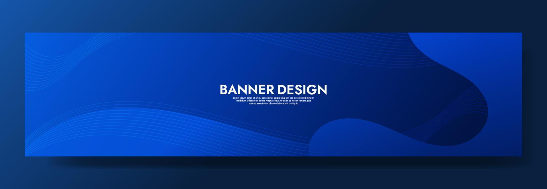 sjabloon voor abstracte blauwe vloeiende golfbanner vector