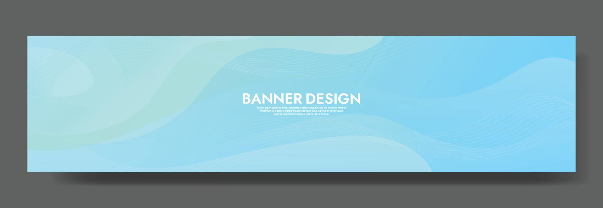 sjabloon voor abstracte blauwe vloeiende golfbanner vector