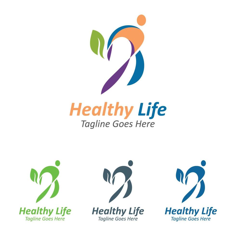 wellness mensen logo ontwerpsjabloon gezonde zorg concept vector