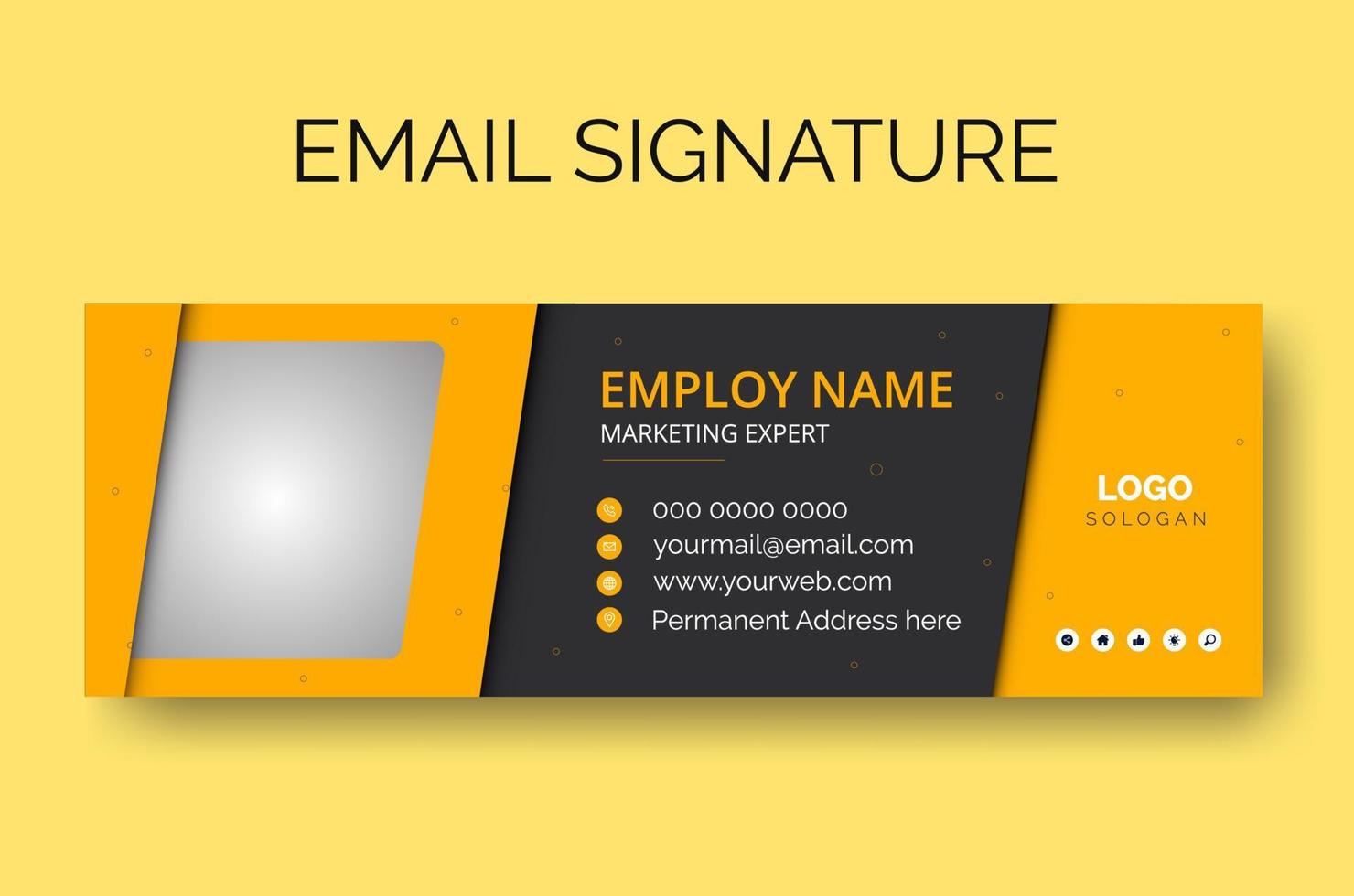 professioneel e-mailhandtekeningsjabloonontwerp, moderne e-mailhandtekeningsjabloon, schone en moderne e-mailhandtekeningsjabloon, vector
