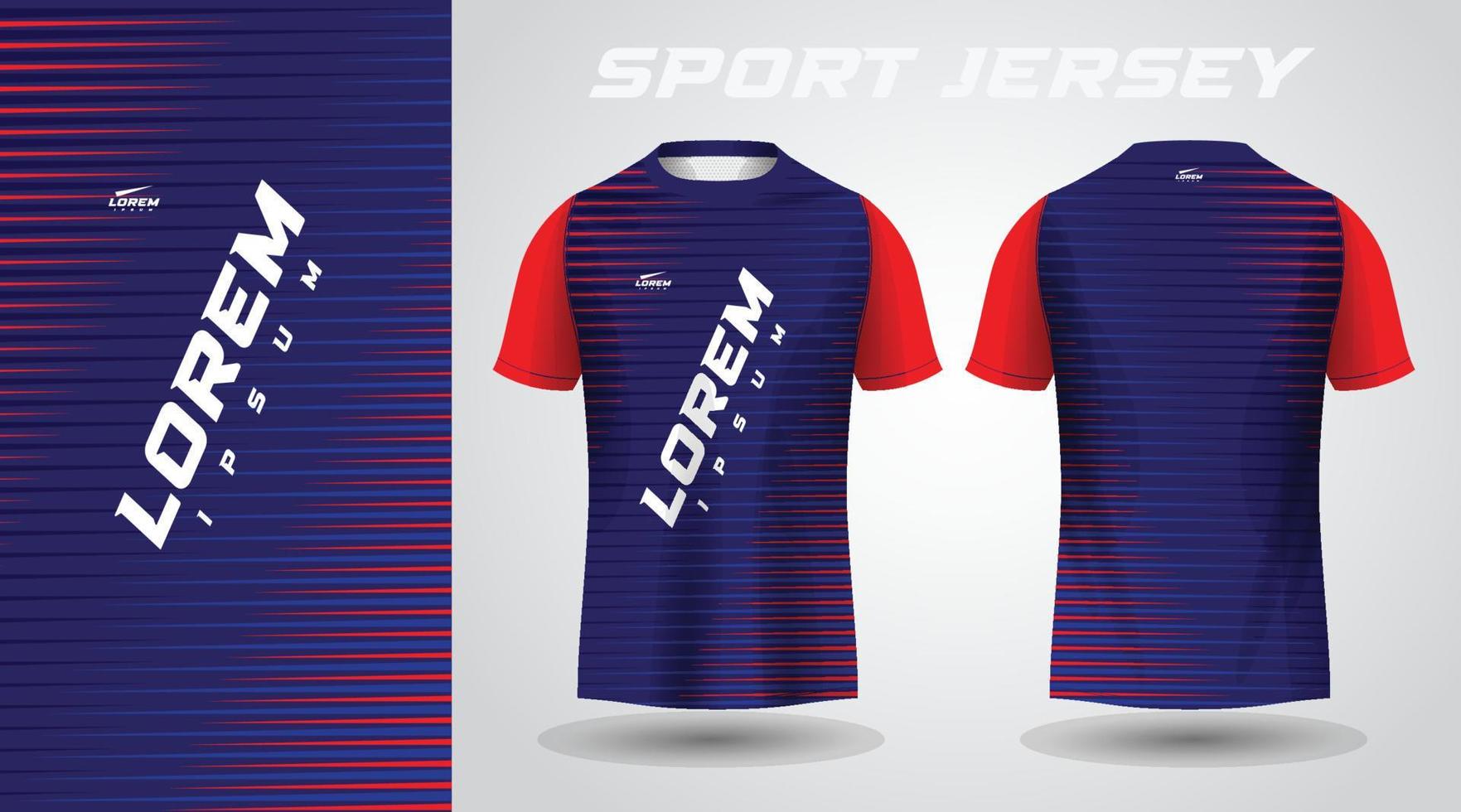 blauw rood t-shirt sport jersey ontwerp vector