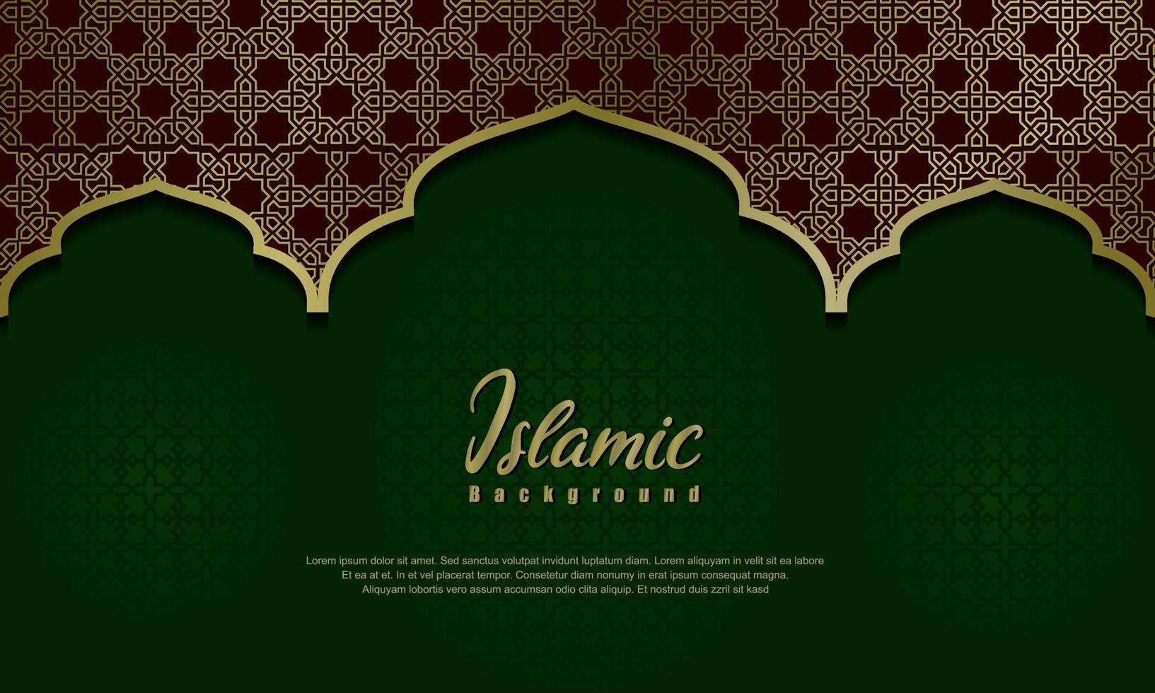 Arabische elegante luxe sier islamitische achtergrond met islamitisch patroon decoratief ornament vector