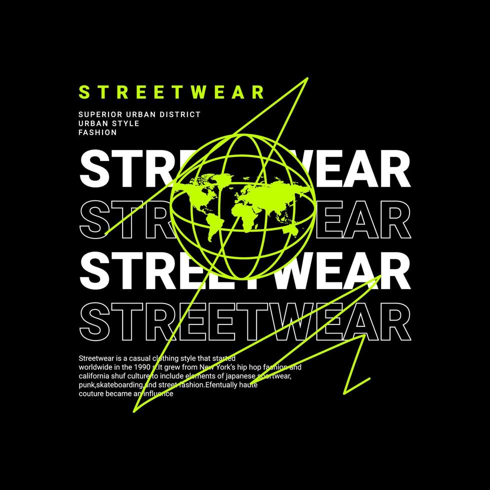 streetwear t-shirtontwerp, geschikt voor zeefdruk, jassen en andere vector