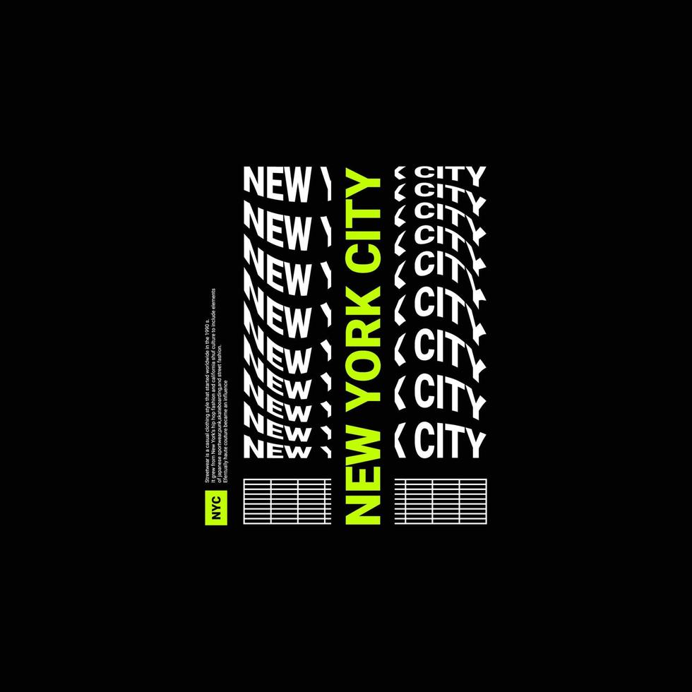 New York City schrijfontwerp, geschikt voor zeefdruk t-shirts, kleding, jassen en anderen vector