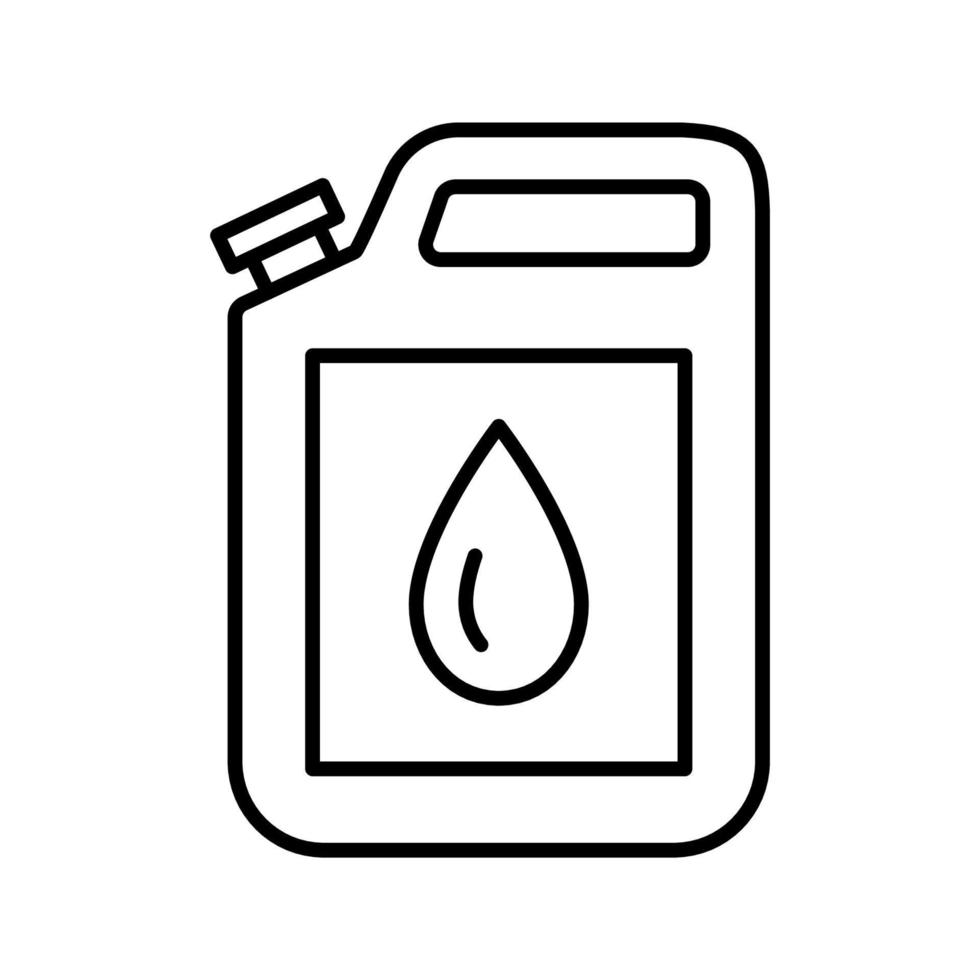 jerrycan met brandstof. symbool van oliebus met druppel. olie voorraden. gallon brandstof vector