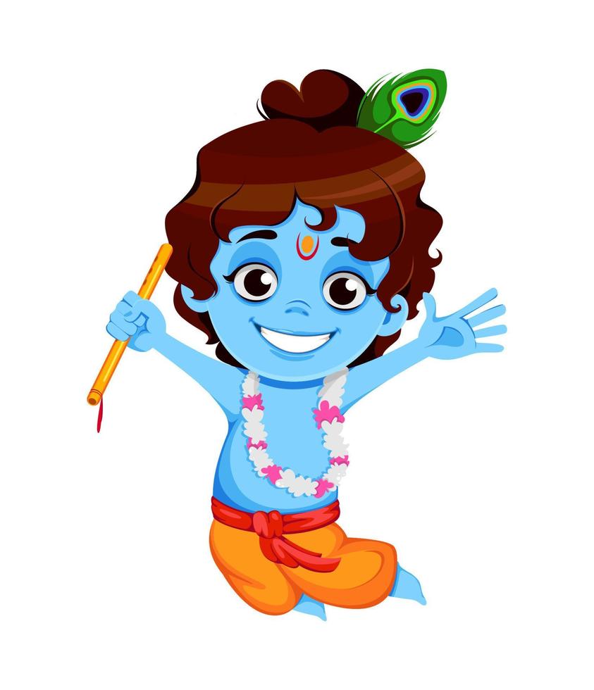 gelukkige krishna janmashtami. kleine heer krishna vector