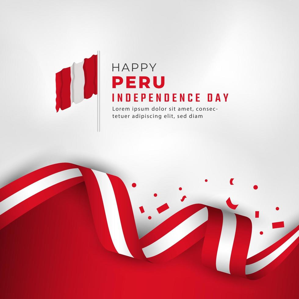 gelukkige dag van de onafhankelijkheid van Peru 28 juli viering vectorillustratie ontwerp. sjabloon voor poster, banner, reclame, wenskaart of printontwerpelement vector