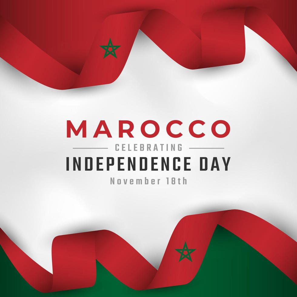 gelukkige onafhankelijkheidsdag van marokko 18 november viering vectorillustratie ontwerp. sjabloon voor poster, banner, reclame, wenskaart of printontwerpelement vector