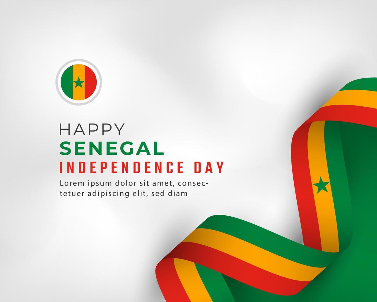 gelukkige dag van de onafhankelijkheid van Senegal 4 april viering vectorillustratie ontwerp. sjabloon voor poster, banner, reclame, wenskaart of printontwerpelement vector