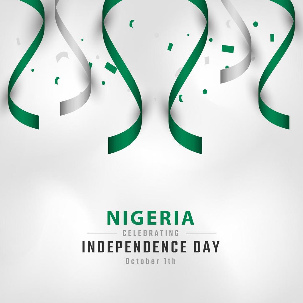 gelukkige dag van de onafhankelijkheid van nigeria 1 oktober viering vectorillustratie ontwerp. sjabloon voor poster, banner, reclame, wenskaart of printontwerpelement vector