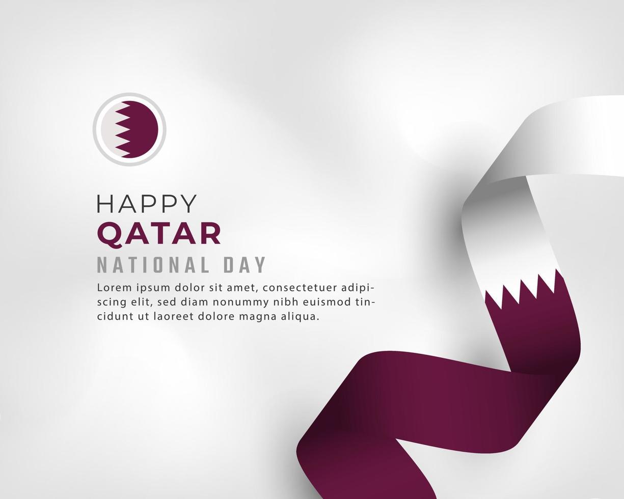 happy qatar nationale feestdag 18 december viering vectorillustratie ontwerp. sjabloon voor poster, banner, reclame, wenskaart of printontwerpelement vector