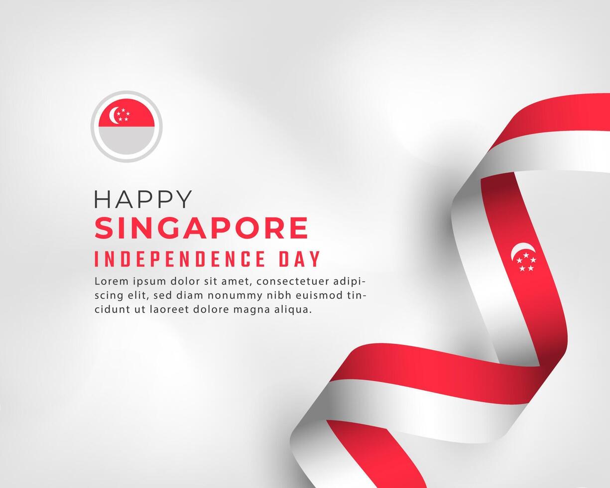 gelukkige dag van de onafhankelijkheid van singapore 9 augustus viering vectorillustratie ontwerp. sjabloon voor poster, banner, reclame, wenskaart of printontwerpelement vector