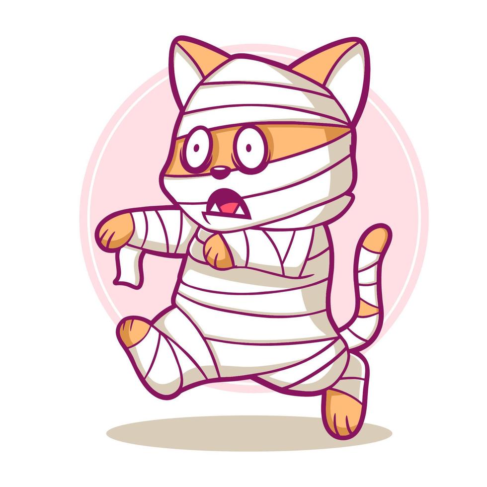 schattige mummie kat cartoon vectorillustratie vector