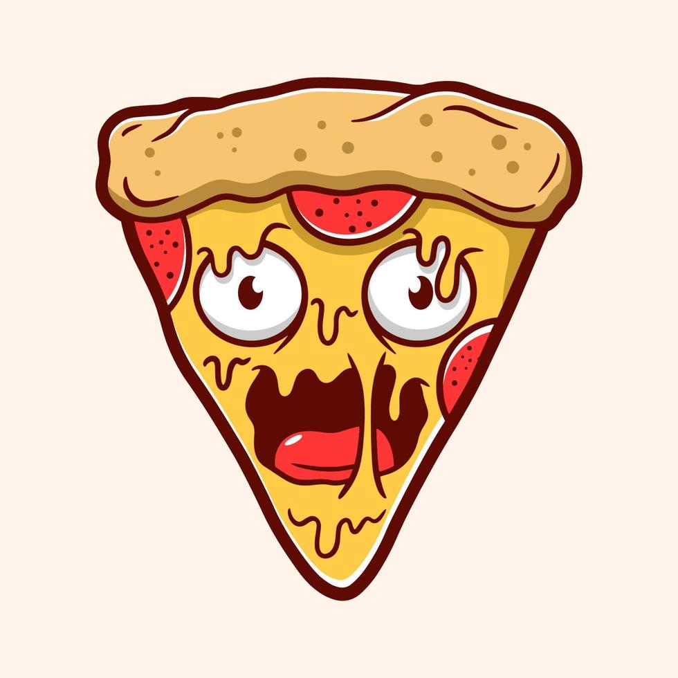 pizza monster tekenfilm vector