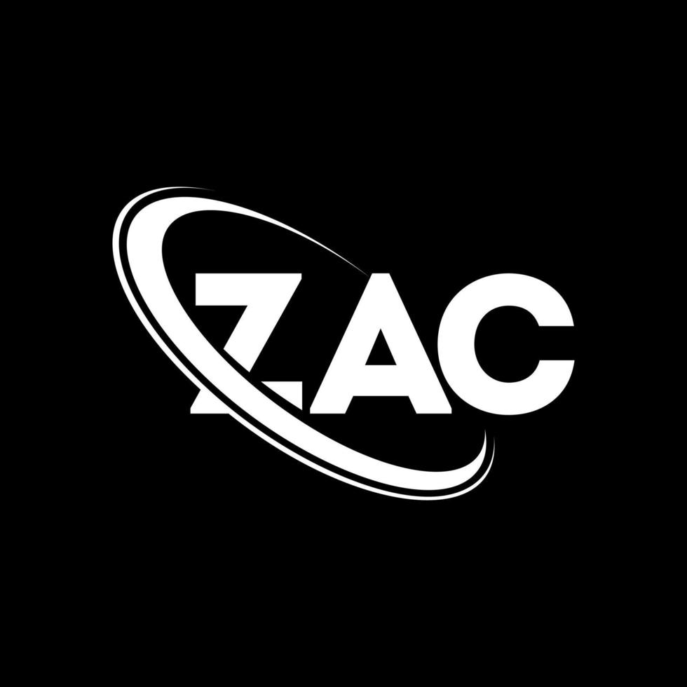 zac-logo. za brief. zac brief logo ontwerp. initialen zac logo gekoppeld aan cirkel en hoofdletter monogram logo. zac typografie voor technologie, zaken en onroerend goed merk. vector