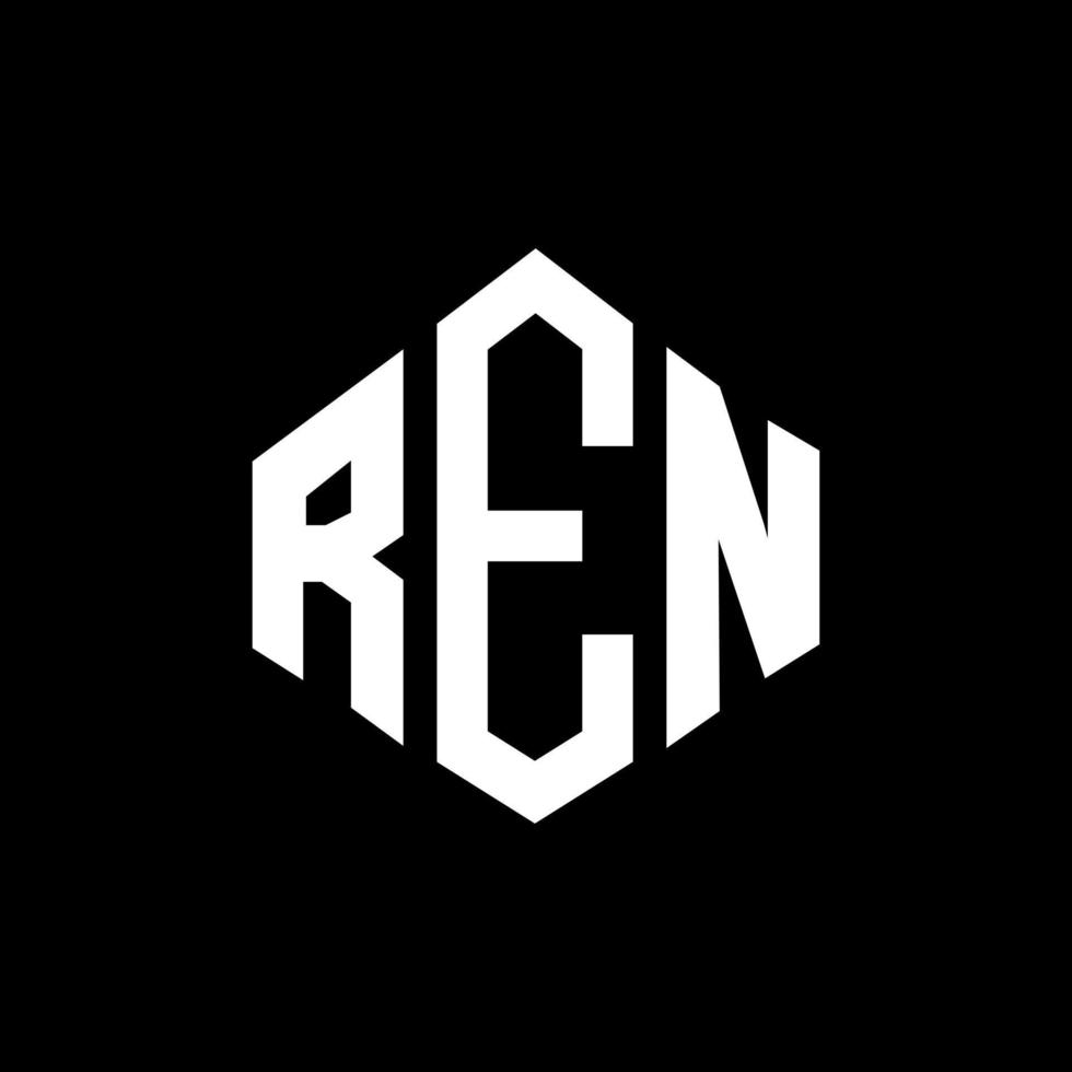 ren letter logo-ontwerp met veelhoekvorm. ren veelhoek en kubusvorm logo-ontwerp. ren zeshoek vector logo sjabloon witte en zwarte kleuren. ren monogram, bedrijfs- en onroerend goed logo.