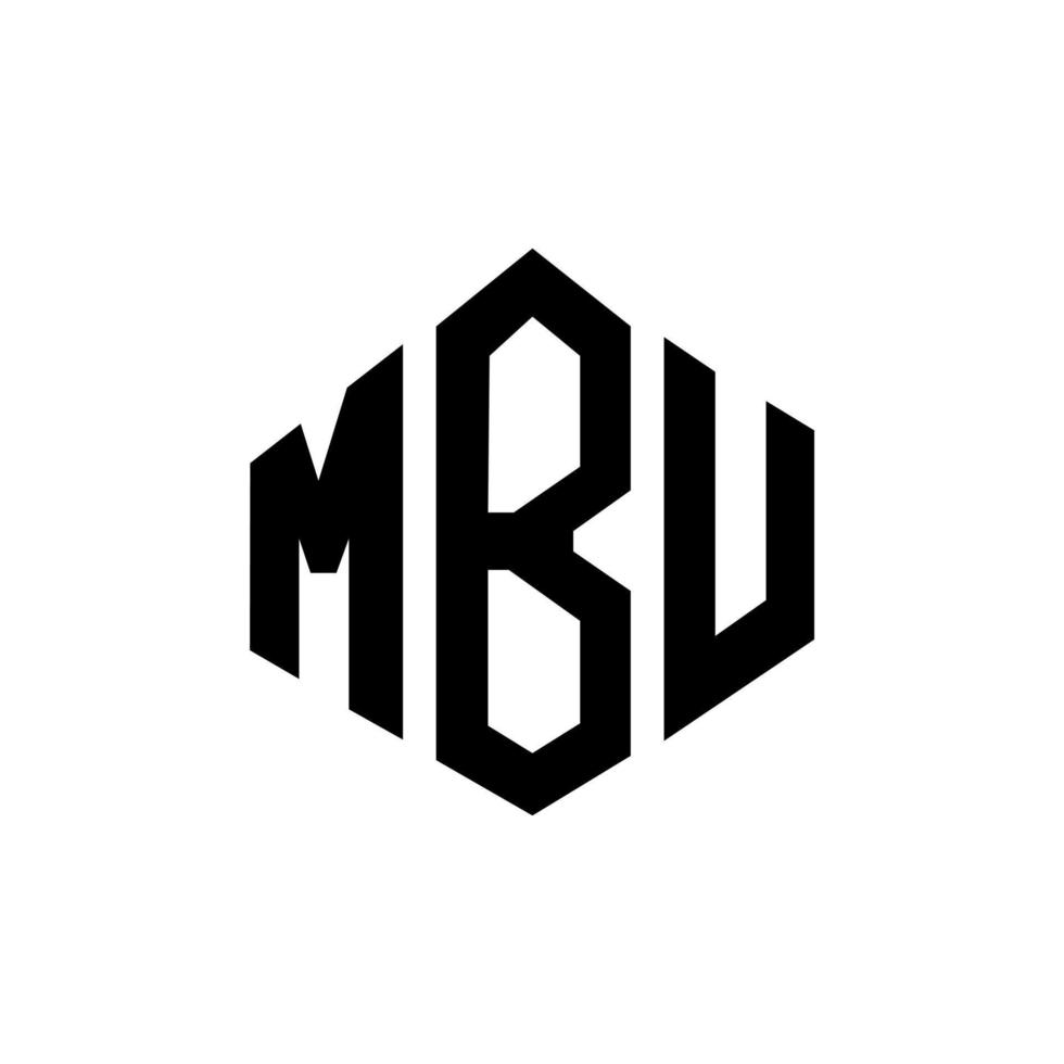 mbu letter logo-ontwerp met veelhoekvorm. mbu veelhoek en kubusvorm logo-ontwerp. mbu zeshoek vector logo sjabloon witte en zwarte kleuren. mbu-monogram, bedrijfs- en onroerendgoedlogo.