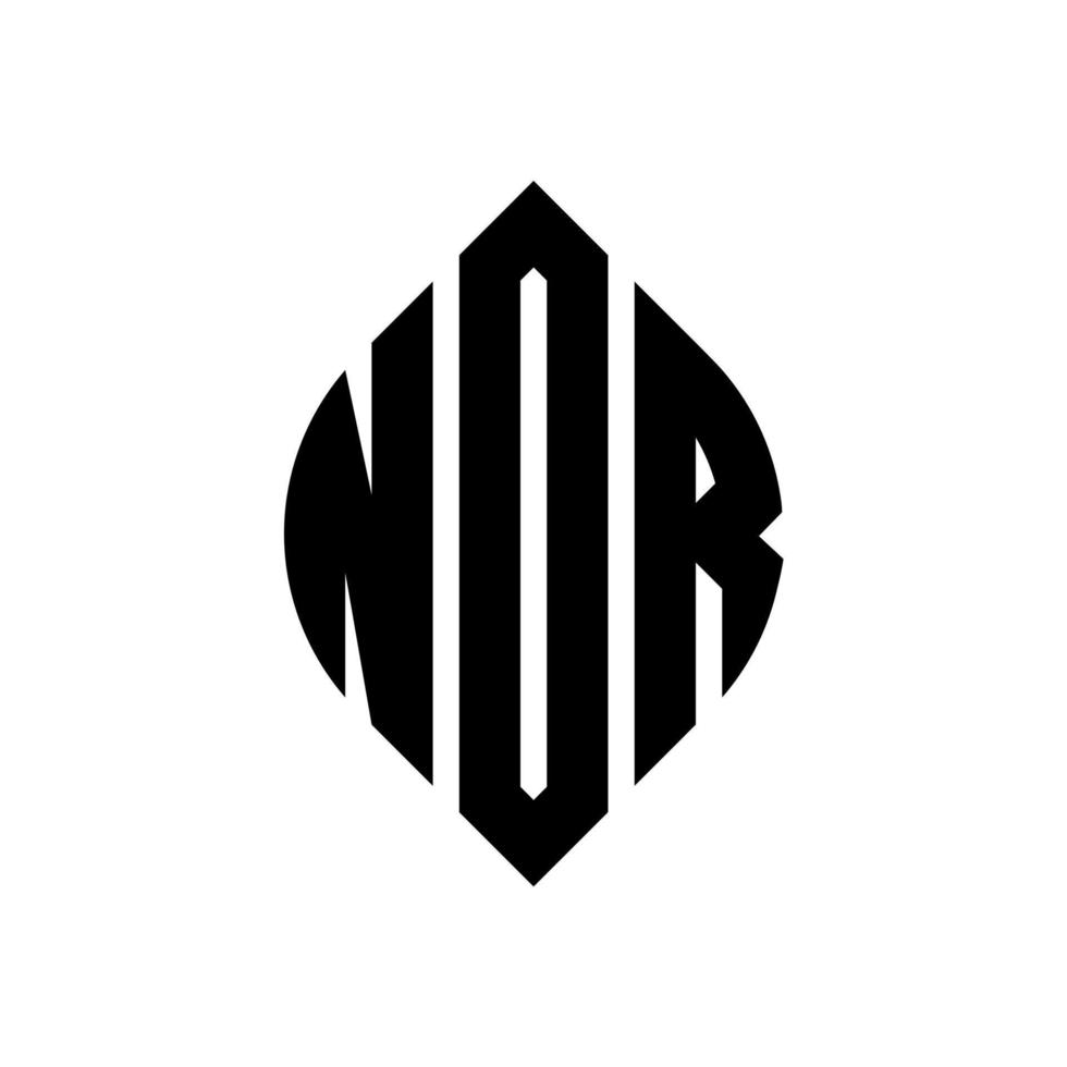 NDR cirkel letter logo ontwerp met cirkel en ellipsvorm. ndr ellipsletters met typografische stijl. de drie initialen vormen een cirkellogo. NDR cirkel embleem abstracte monogram brief mark vector. vector