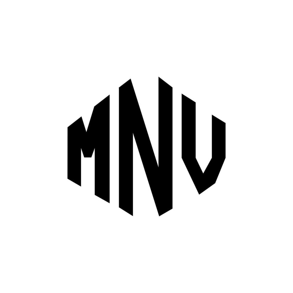 mnv letter logo-ontwerp met veelhoekvorm. mnv veelhoek en kubusvorm logo-ontwerp. mnv zeshoek vector logo sjabloon witte en zwarte kleuren. mnv monogram, bedrijfs- en onroerend goed logo.