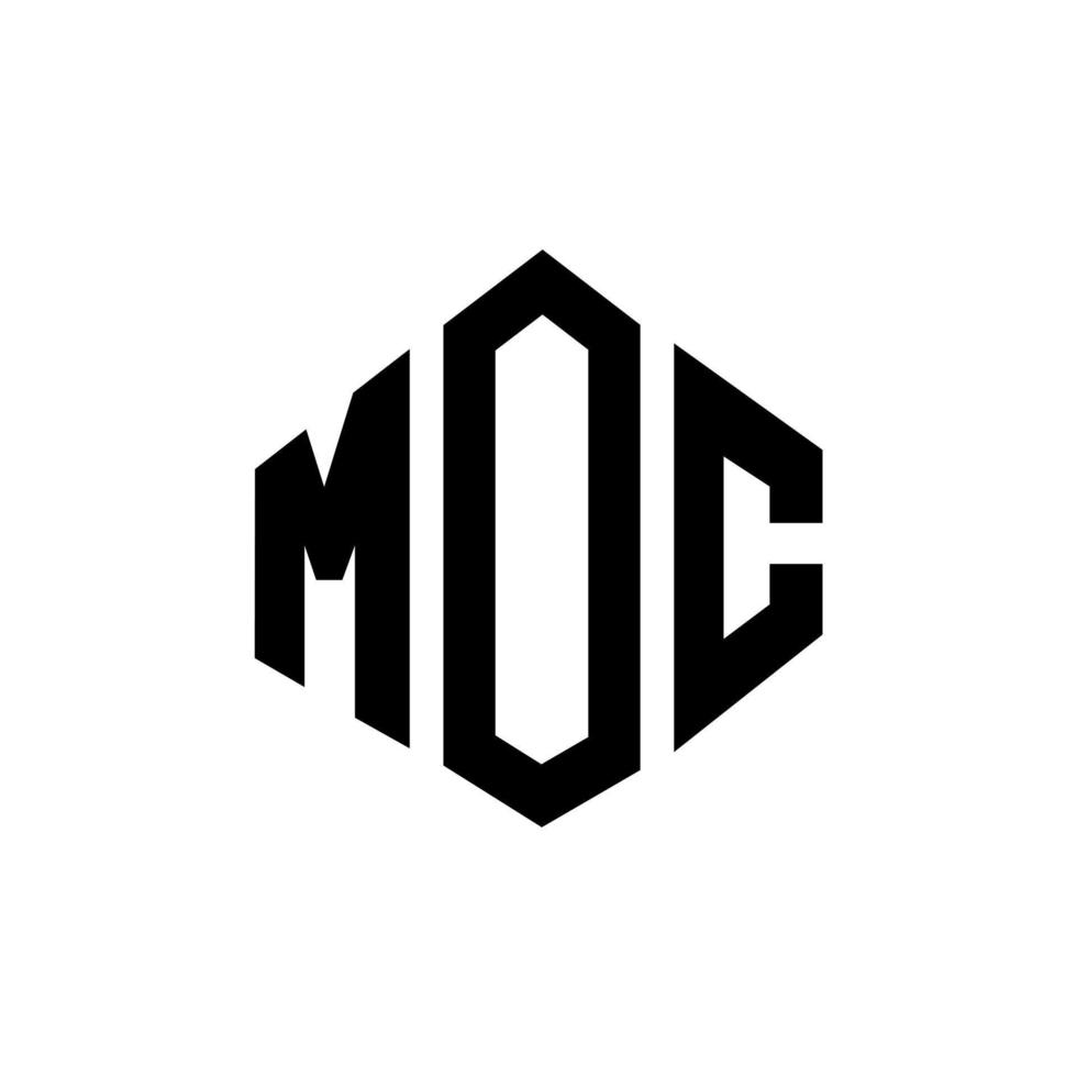 moc letter logo-ontwerp met veelhoekvorm. moc veelhoek en kubusvorm logo-ontwerp. moc zeshoek vector logo sjabloon witte en zwarte kleuren. moc-monogram, bedrijfs- en onroerendgoedlogo.